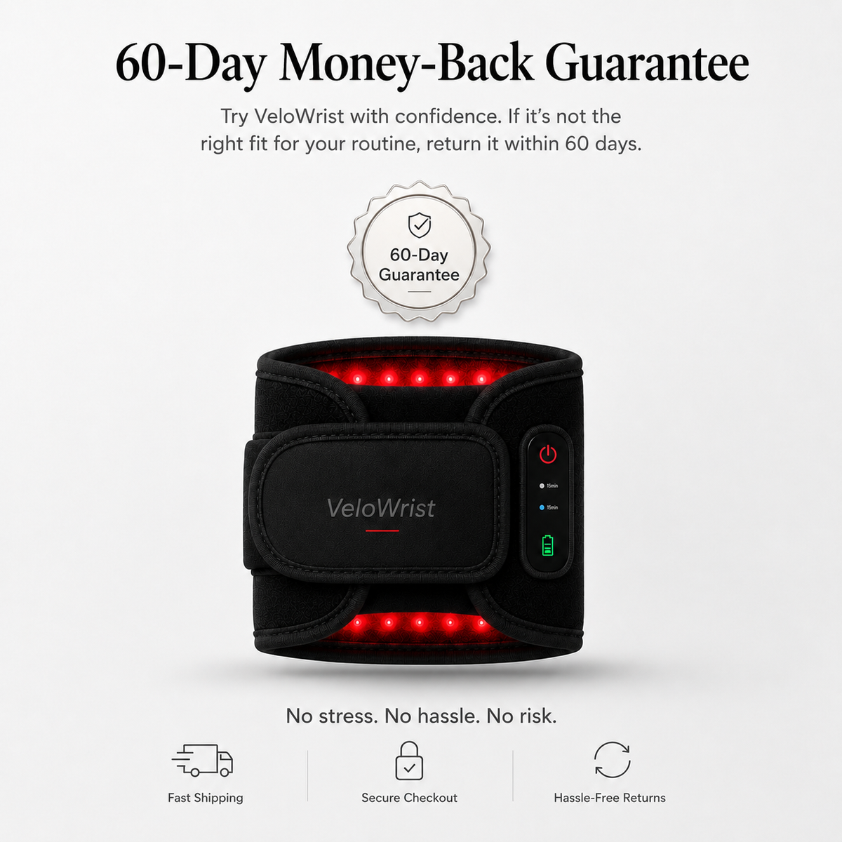 VeloWrist™ Cordless Red & Near-Infrared Light Wrist Wrap