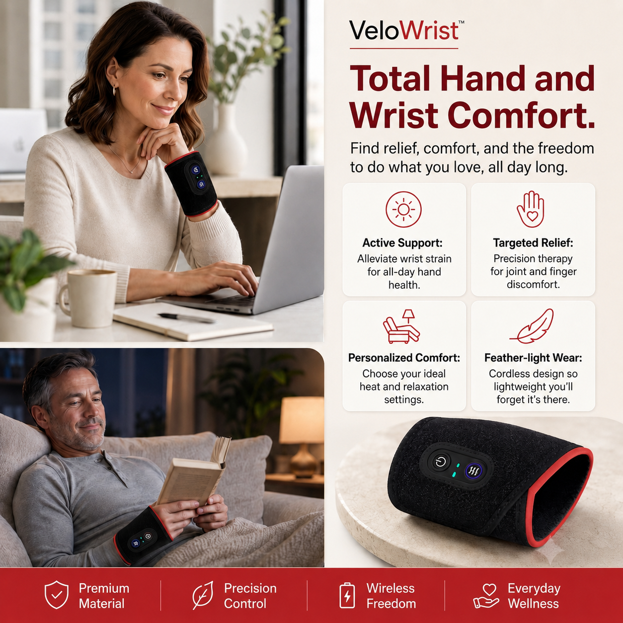 VeloWrist™ — Wrist Light Therapy Wrap